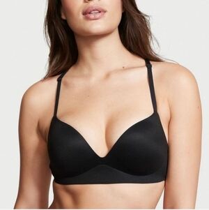 Victoria's Secret Dream Angels Non Wired Plung Push Up Bra Convertable Black 34C